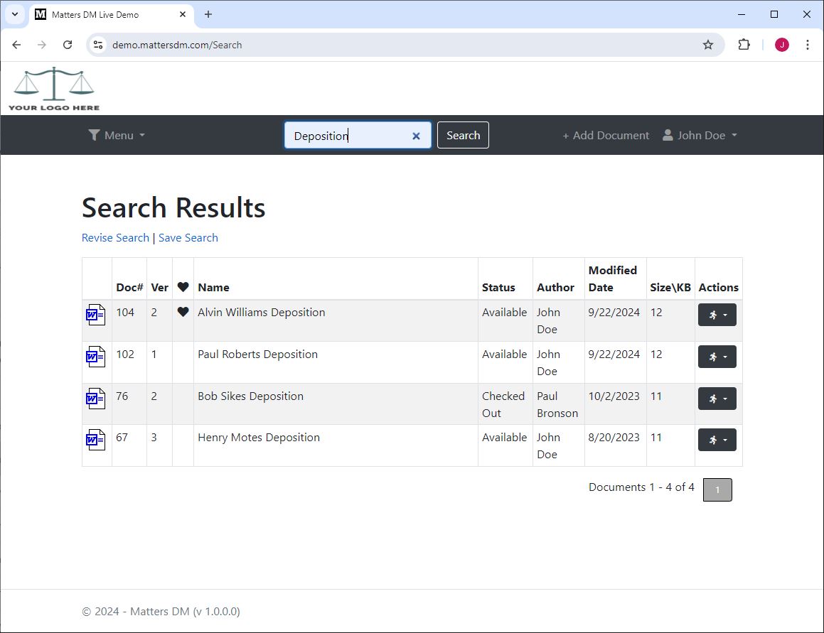 screenshot of Matters DM